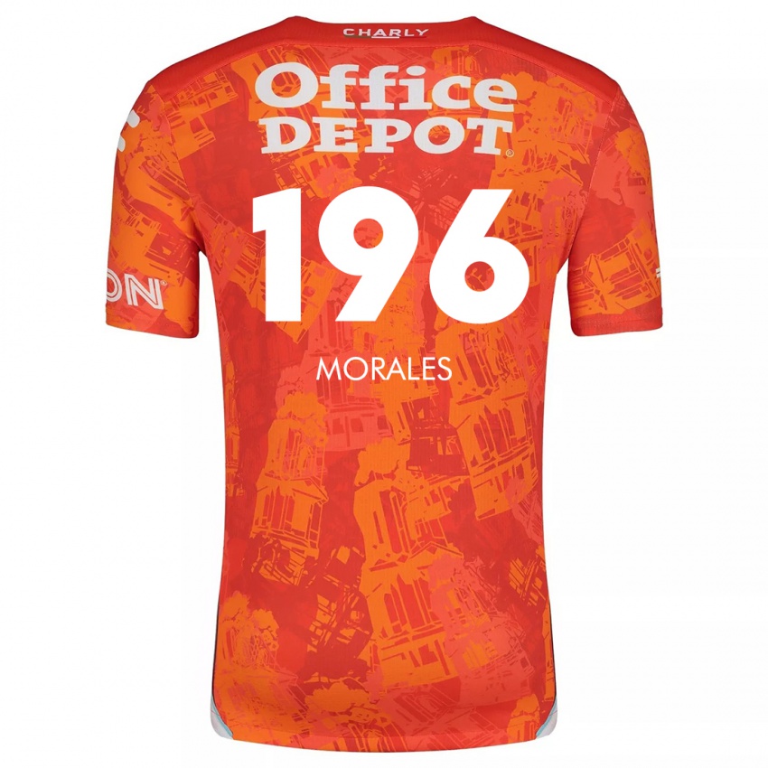 Niño Camiseta Erik Morales #196 Naranja Blanco 2ª Equipación 2024/25 La Camisa Chile