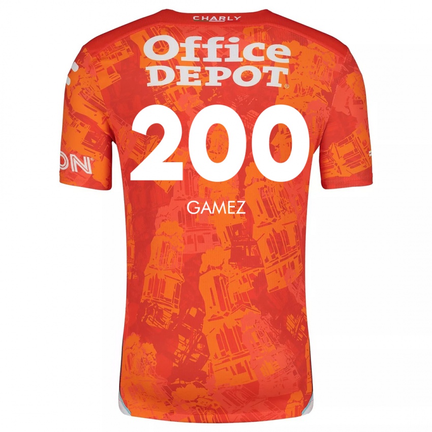 Niño Camiseta Sergio Gámez #200 Naranja Blanco 2ª Equipación 2024/25 La Camisa Chile