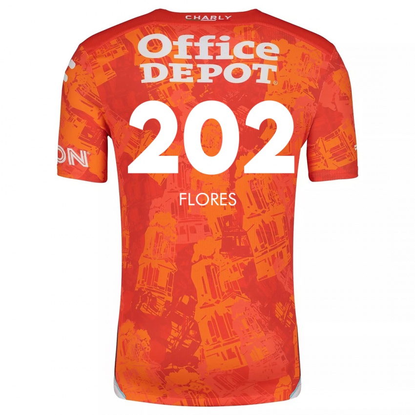 Niño Camiseta Luis Flores #202 Naranja Blanco 2ª Equipación 2024/25 La Camisa Chile