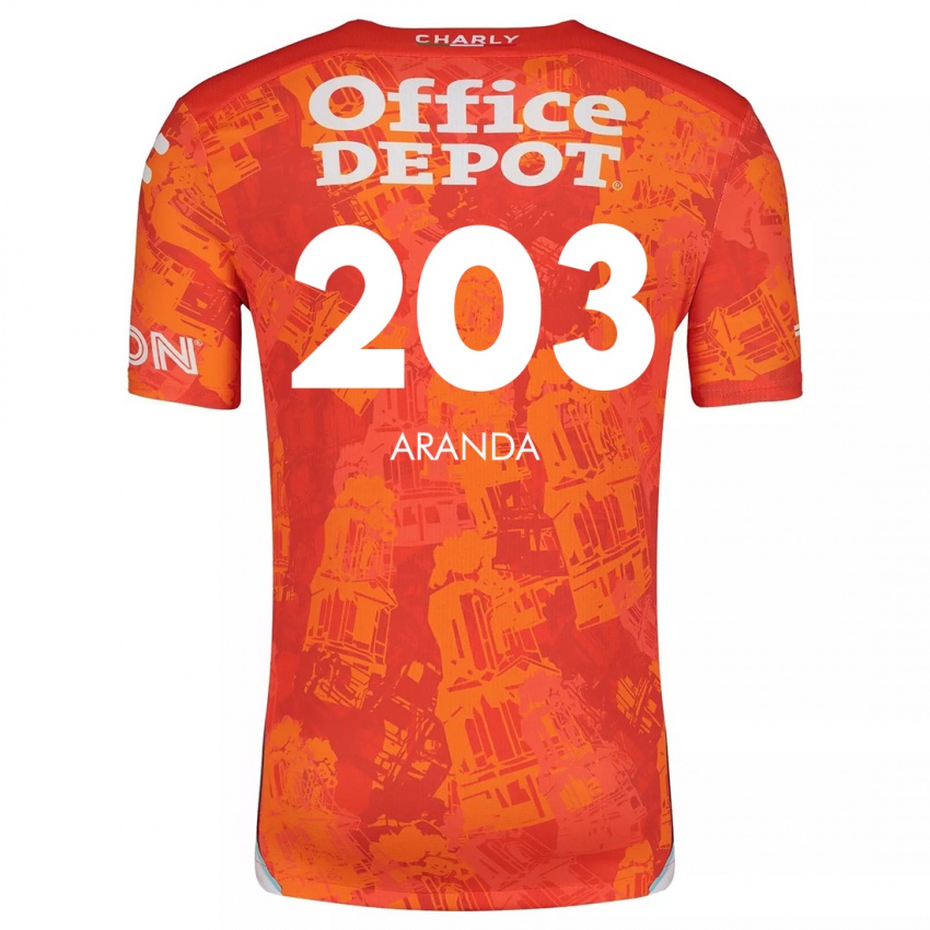 Niño Camiseta Juan Aranda #203 Naranja Blanco 2ª Equipación 2024/25 La Camisa Chile