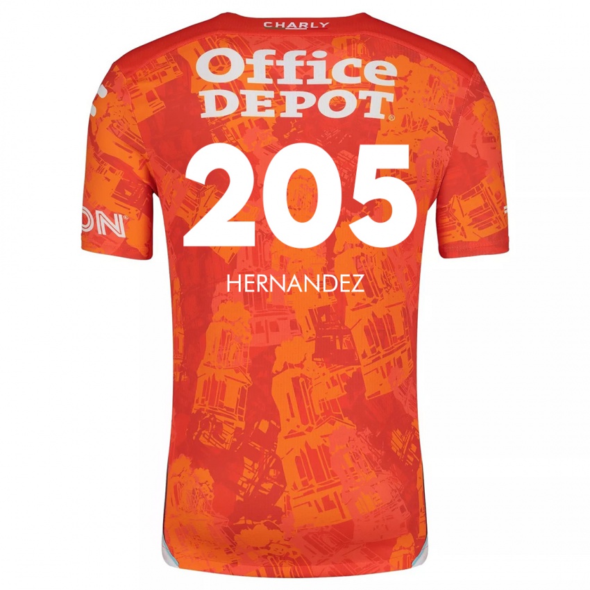 Niño Camiseta Sergio Hernández #205 Naranja Blanco 2ª Equipación 2024/25 La Camisa Chile