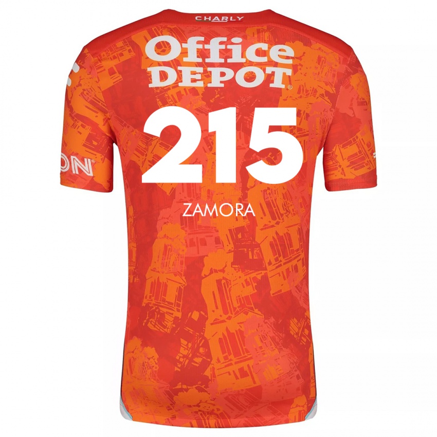 Niño Camiseta Yahir Zamora #215 Naranja Blanco 2ª Equipación 2024/25 La Camisa Chile