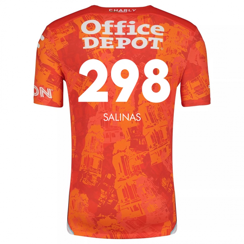 Niño Camiseta Jesús Salinas #298 Naranja Blanco 2ª Equipación 2024/25 La Camisa Chile