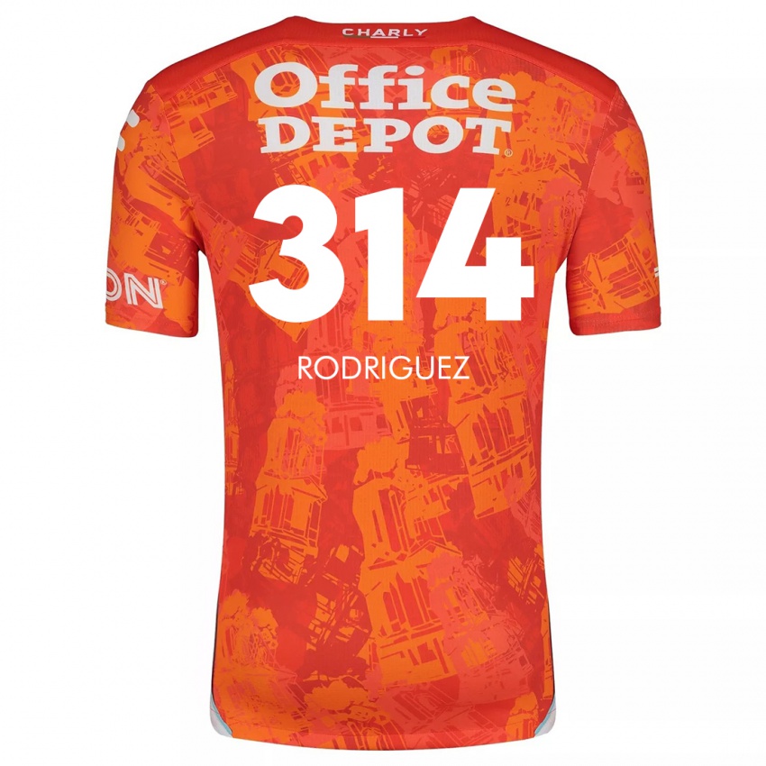 Niño Camiseta Alan Rodríguez #314 Naranja Blanco 2ª Equipación 2024/25 La Camisa Chile