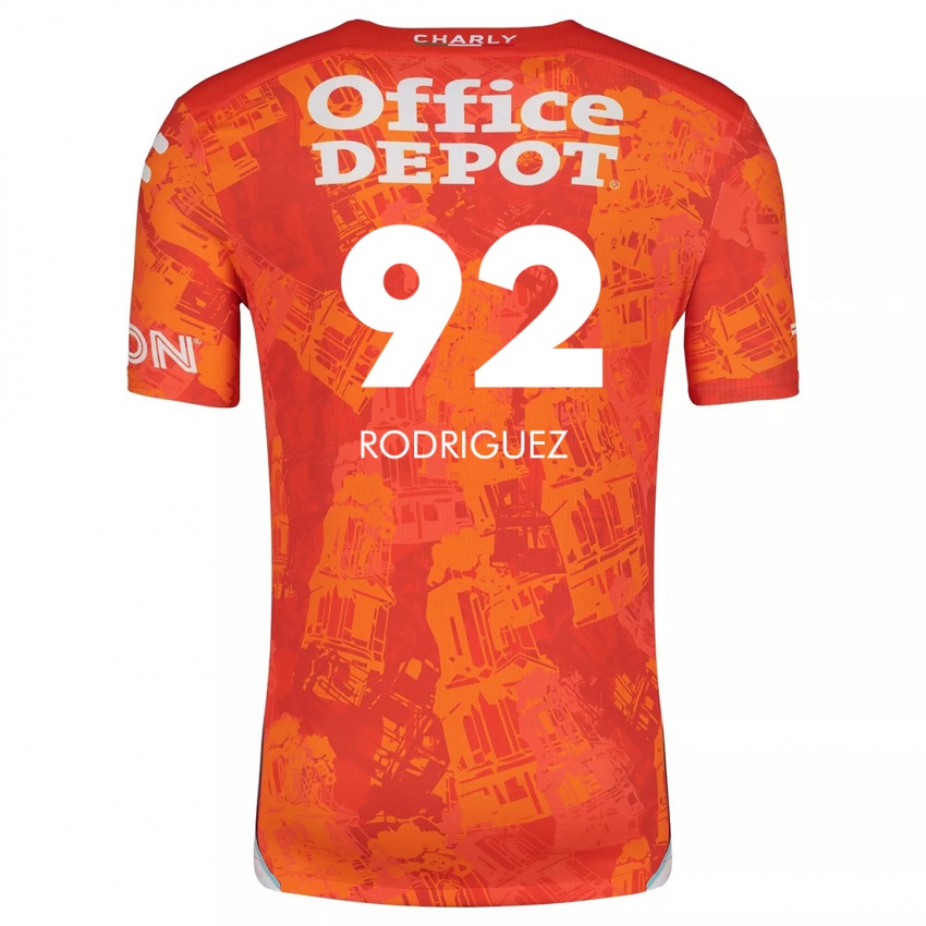 Niño Camiseta Sergio Rodríguez #92 Naranja Blanco 2ª Equipación 2024/25 La Camisa Chile