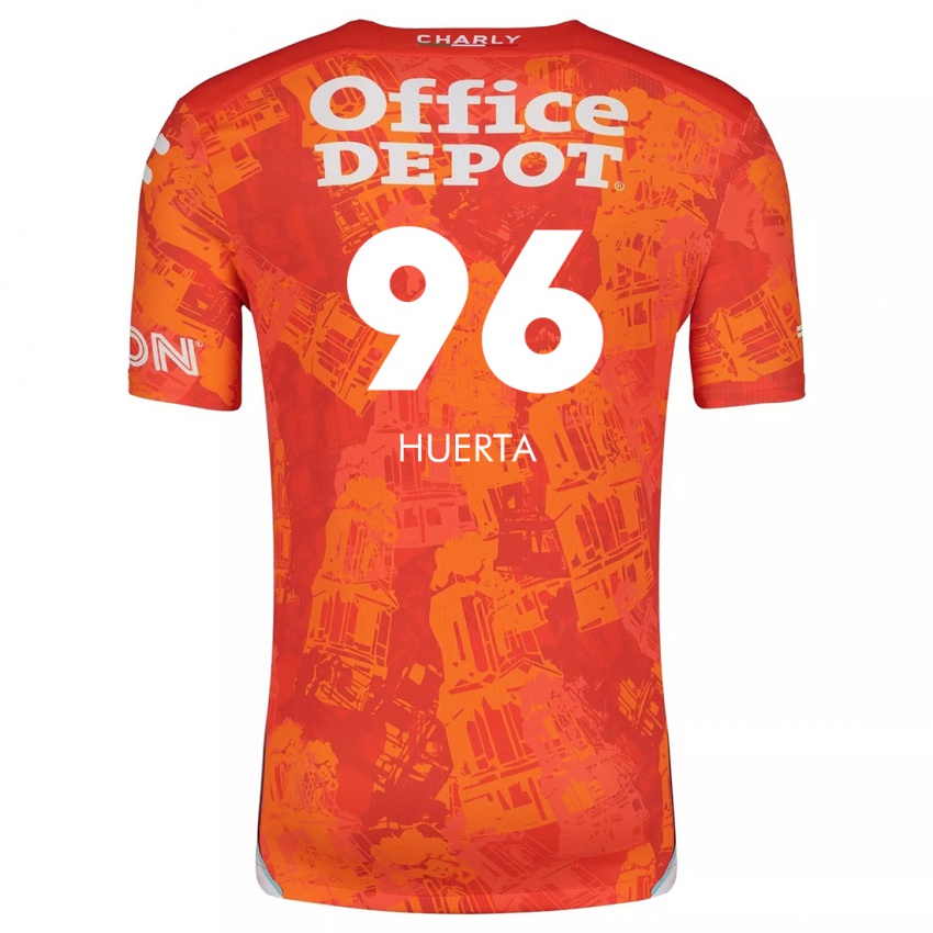 Niño Camiseta Edwin Huerta #96 Naranja Blanco 2ª Equipación 2024/25 La Camisa Chile