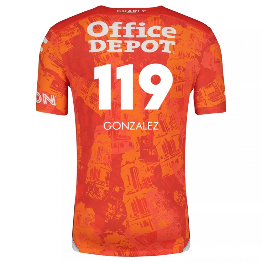 Niño Camiseta Juan González #119 Naranja Blanco 2ª Equipación 2024/25 La Camisa Chile