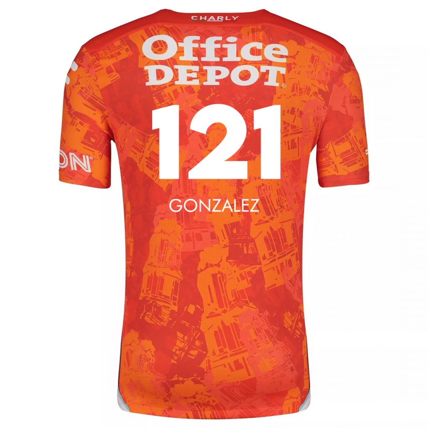 Niño Camiseta Cristian González #121 Naranja Blanco 2ª Equipación 2024/25 La Camisa Chile