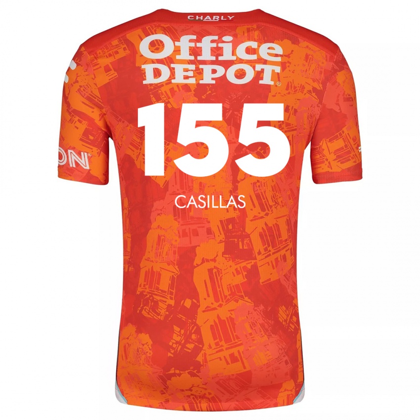 Niño Camiseta Johan Casillas #155 Naranja Blanco 2ª Equipación 2024/25 La Camisa Chile