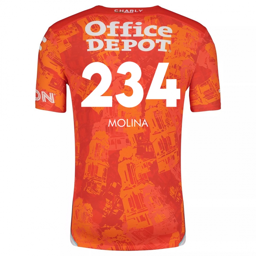 Niño Camiseta Yoshimar Molina #234 Naranja Blanco 2ª Equipación 2024/25 La Camisa Chile