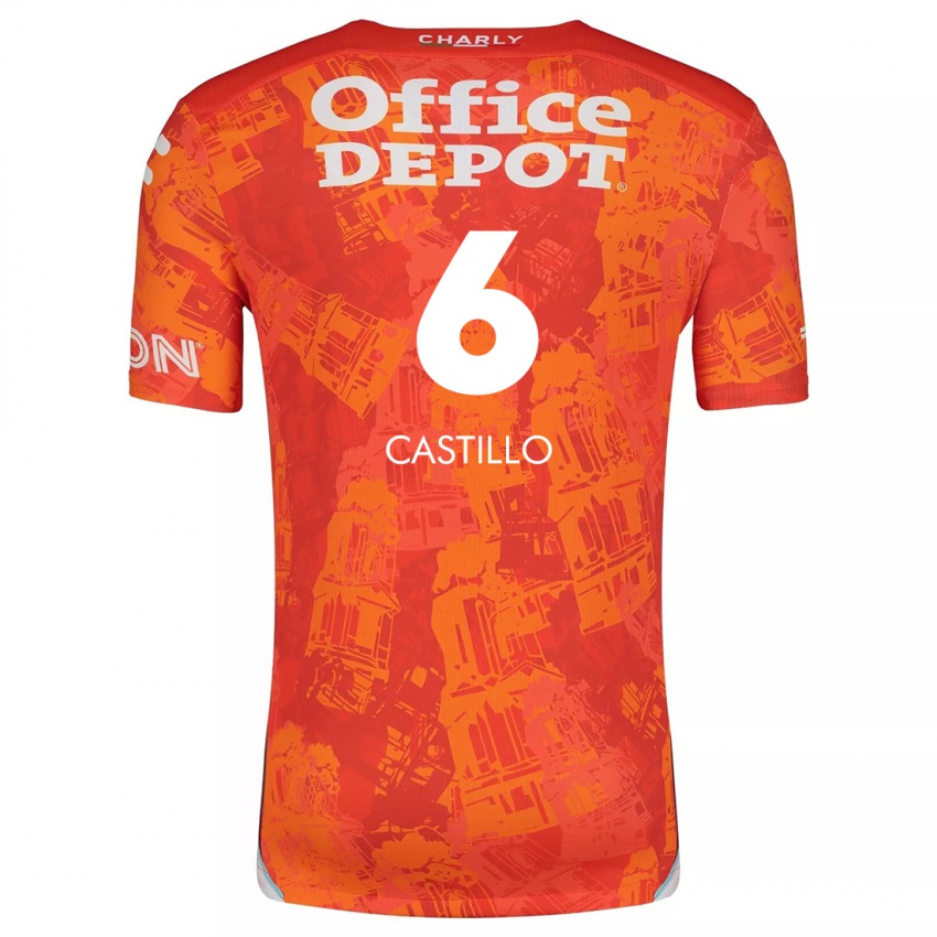 Niño Camiseta Byron Castillo #6 Naranja Blanco 2ª Equipación 2024/25 La Camisa Chile