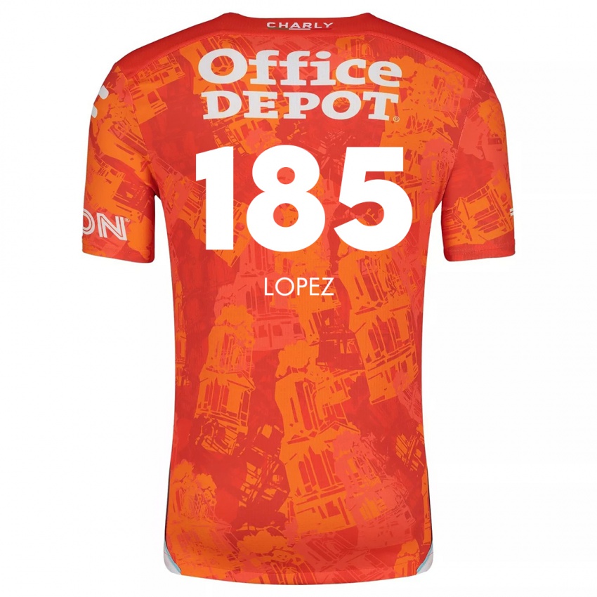 Niño Camiseta René López #185 Naranja Blanco 2ª Equipación 2024/25 La Camisa Chile