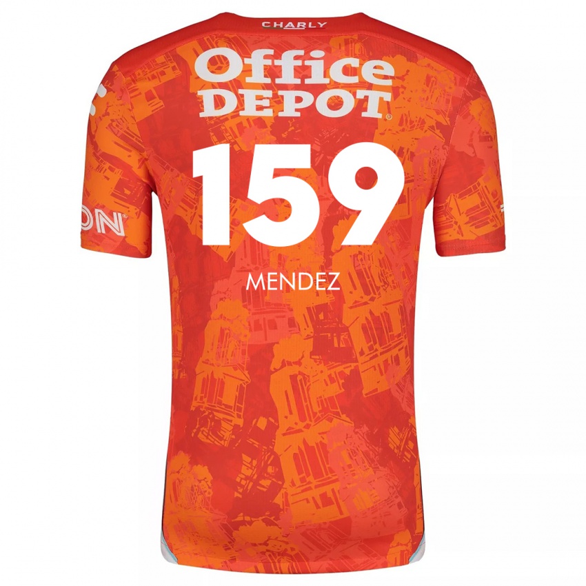 Niño Camiseta Daniel Méndez #159 Naranja Blanco 2ª Equipación 2024/25 La Camisa Chile