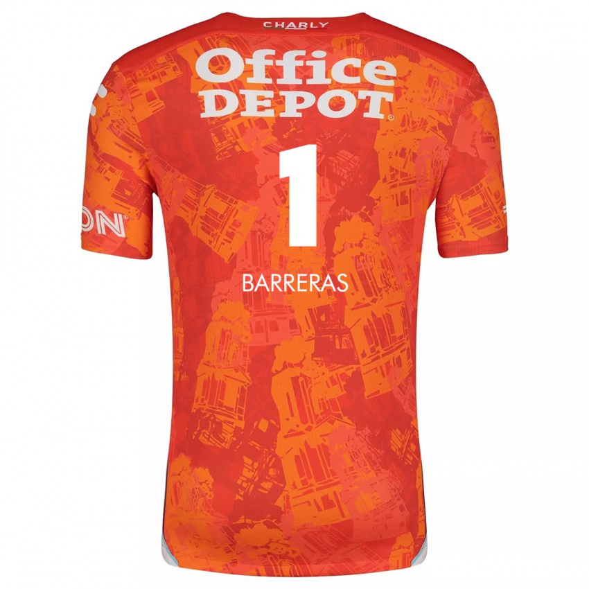 Niño Camiseta Esthefanny Barreras #1 Naranja Blanco 2ª Equipación 2024/25 La Camisa Chile