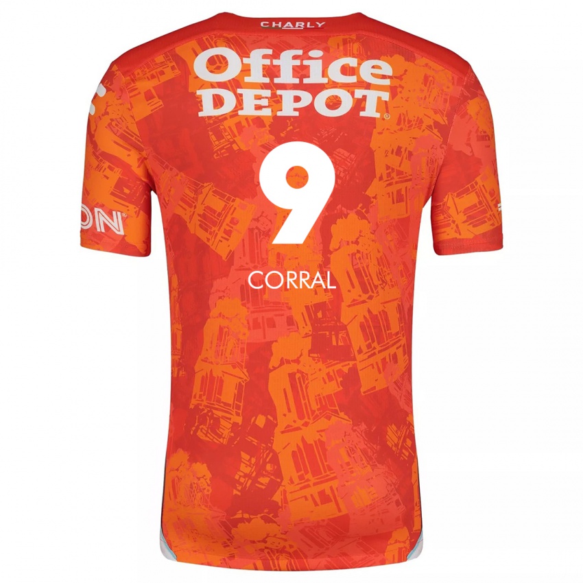 Niño Camiseta Charlyn Corral #9 Naranja Blanco 2ª Equipación 2024/25 La Camisa Chile