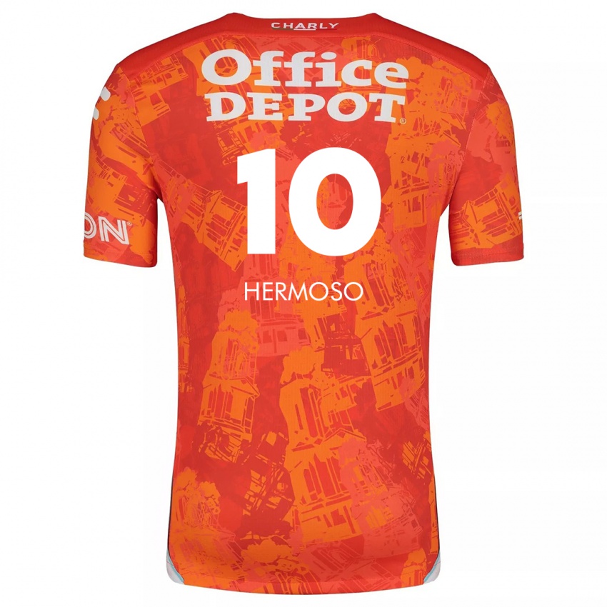 Niño Camiseta Jennifer Hermoso #10 Naranja Blanco 2ª Equipación 2024/25 La Camisa Chile