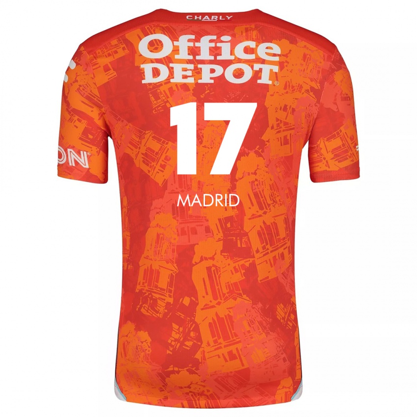 Niño Camiseta Yanín Madrid #17 Naranja Blanco 2ª Equipación 2024/25 La Camisa Chile