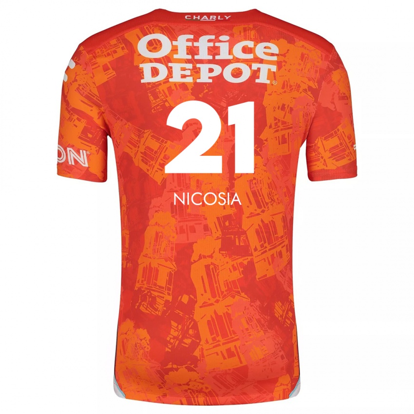 Niño Camiseta Nina Nicosia #21 Naranja Blanco 2ª Equipación 2024/25 La Camisa Chile