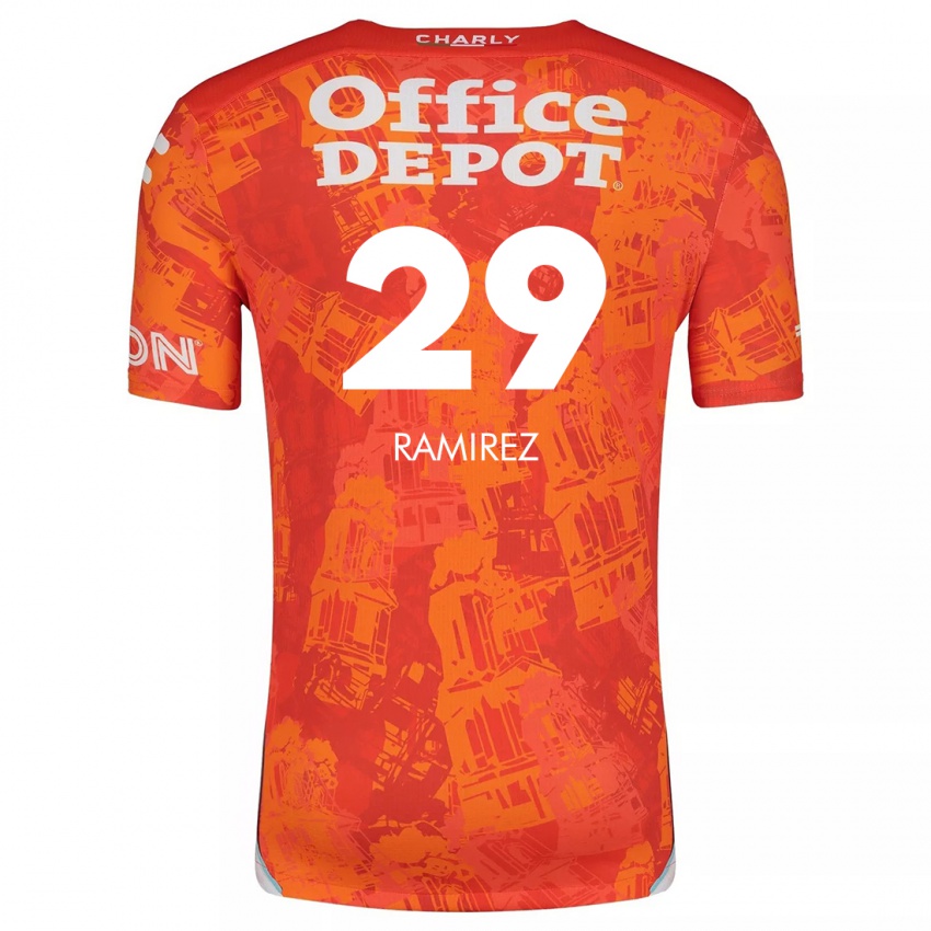 Niño Camiseta Elliana Ramirez #29 Naranja Blanco 2ª Equipación 2024/25 La Camisa Chile