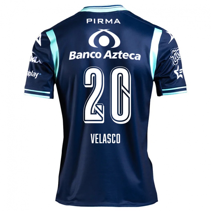 Niño Camiseta Kevin Velasco #20 Azul Marino 2ª Equipación 2024/25 La Camisa Chile