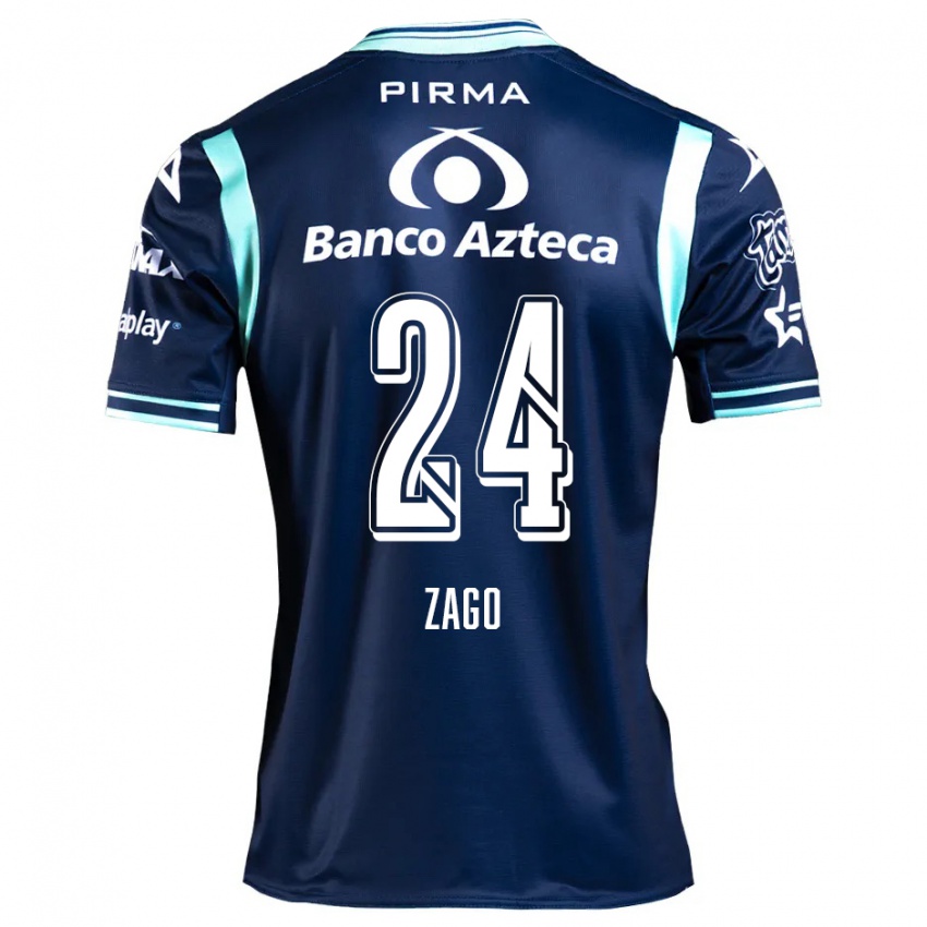 Niño Camiseta Diego Zago #24 Azul Marino 2ª Equipación 2024/25 La Camisa Chile