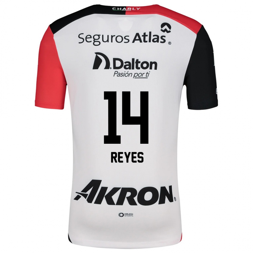 Niño Camiseta Luis Reyes #14 Blanco Rojo Negro 2ª Equipación 2024/25 La Camisa Chile