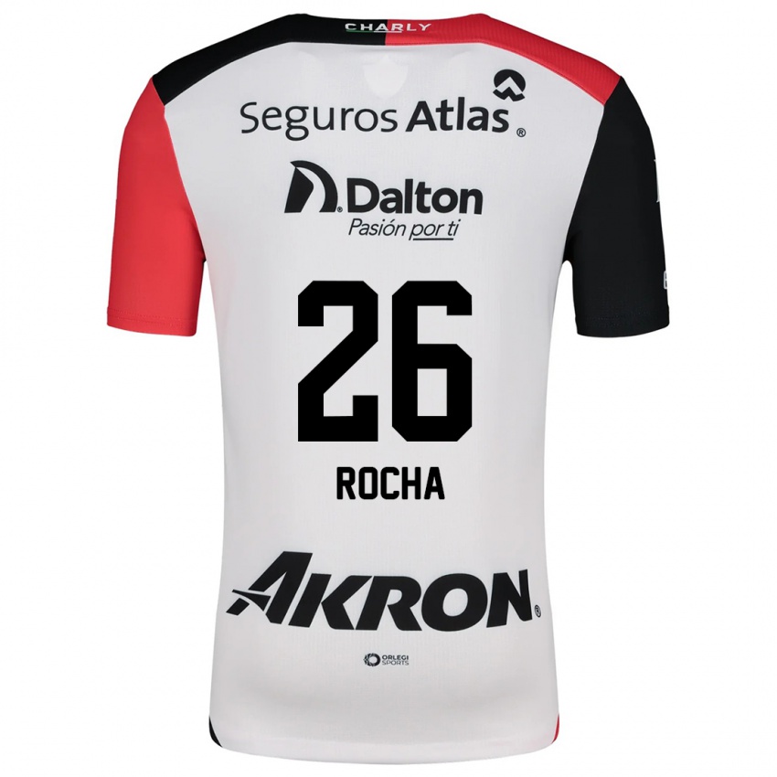 Niño Camiseta Aldo Rocha #26 Blanco Rojo Negro 2ª Equipación 2024/25 La Camisa Chile