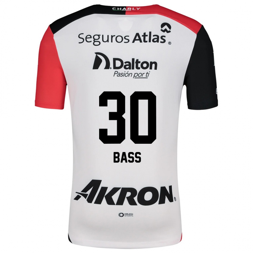 Niño Camiseta Abraham Bass #30 Blanco Rojo Negro 2ª Equipación 2024/25 La Camisa Chile