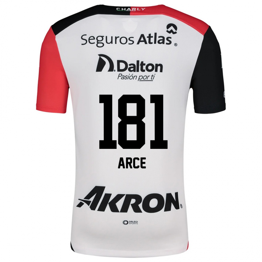 Niño Camiseta Edson Arce #181 Blanco Rojo Negro 2ª Equipación 2024/25 La Camisa Chile