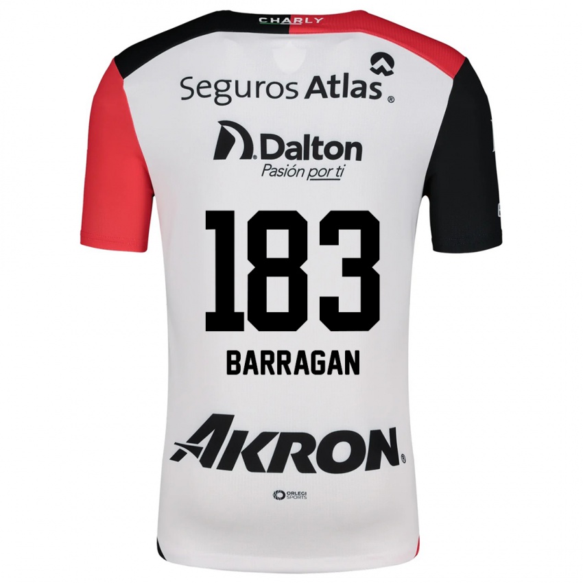 Niño Camiseta Roberto Barragán #183 Blanco Rojo Negro 2ª Equipación 2024/25 La Camisa Chile