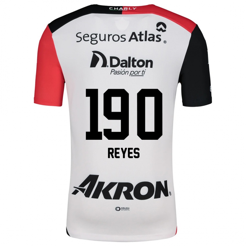 Niño Camiseta Óscar Reyes #190 Blanco Rojo Negro 2ª Equipación 2024/25 La Camisa Chile