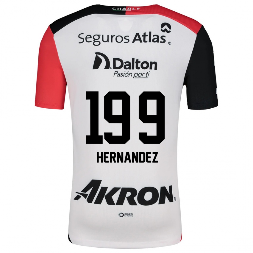 Niño Camiseta Sergio Hernández #199 Blanco Rojo Negro 2ª Equipación 2024/25 La Camisa Chile