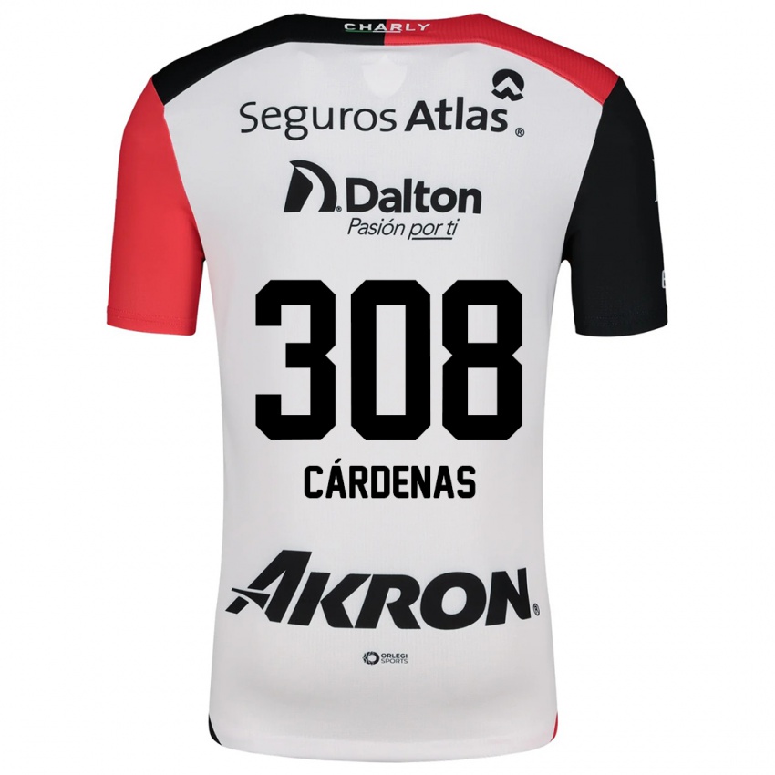 Niño Camiseta Rodrigo Cárdenas #308 Blanco Rojo Negro 2ª Equipación 2024/25 La Camisa Chile