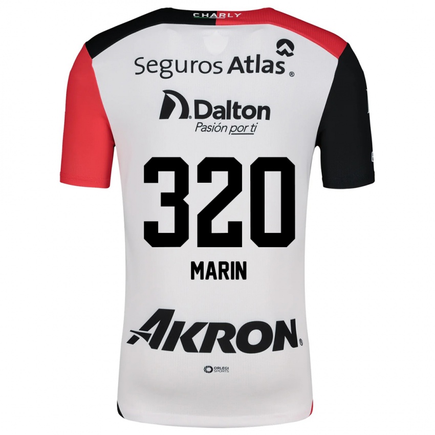 Niño Camiseta Donato Marín #320 Blanco Rojo Negro 2ª Equipación 2024/25 La Camisa Chile