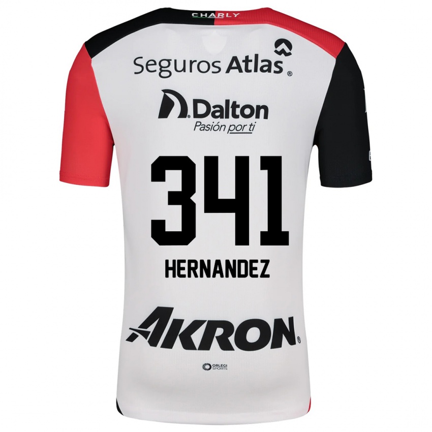 Niño Camiseta Leonardo Hernández #341 Blanco Rojo Negro 2ª Equipación 2024/25 La Camisa Chile