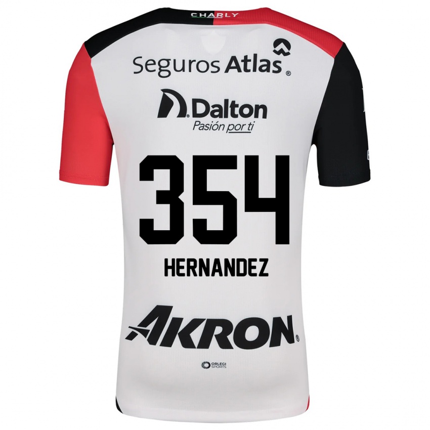 Niño Camiseta Daniel Hernández #354 Blanco Rojo Negro 2ª Equipación 2024/25 La Camisa Chile