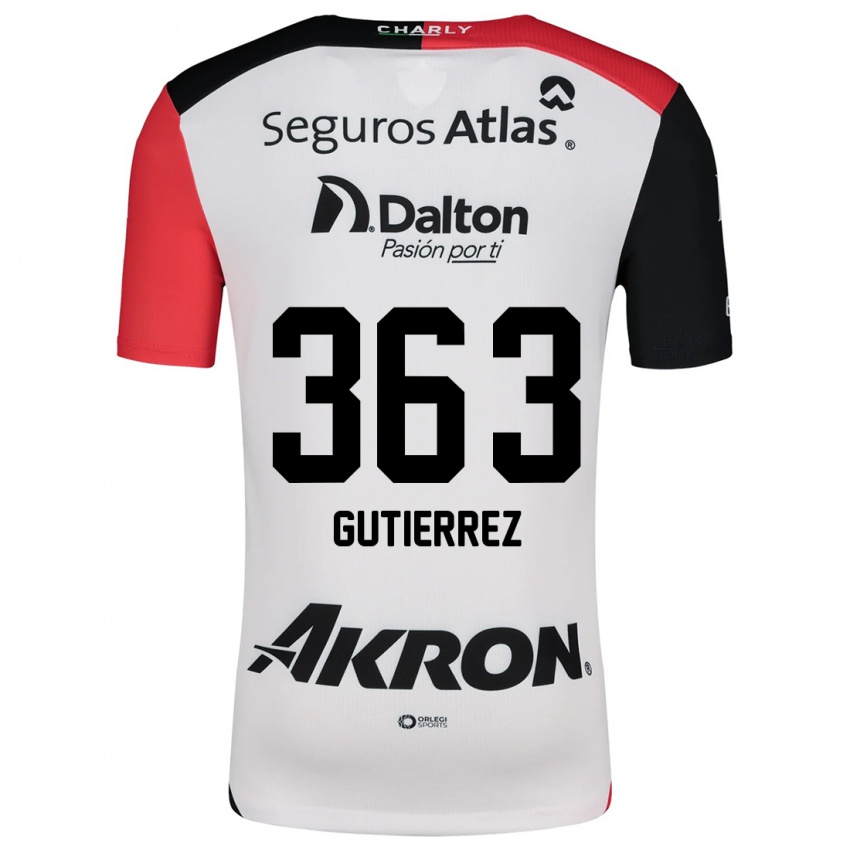 Niño Camiseta Orlando Gutiérrez #363 Blanco Rojo Negro 2ª Equipación 2024/25 La Camisa Chile