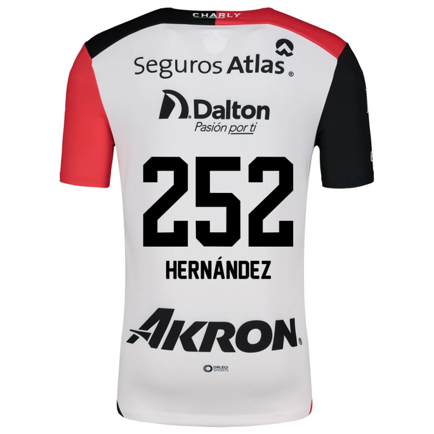 Niño Camiseta Luis Hernández #252 Blanco Rojo Negro 2ª Equipación 2024/25 La Camisa Chile