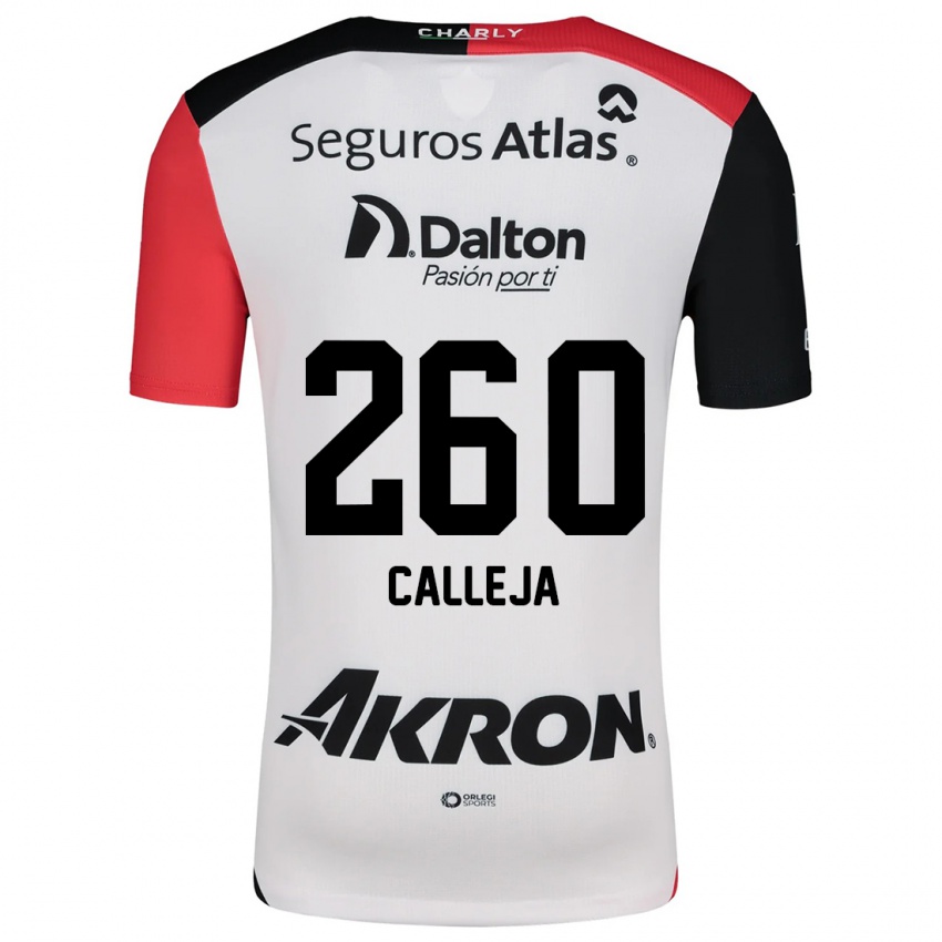 Niño Camiseta Diego Calleja #260 Blanco Rojo Negro 2ª Equipación 2024/25 La Camisa Chile