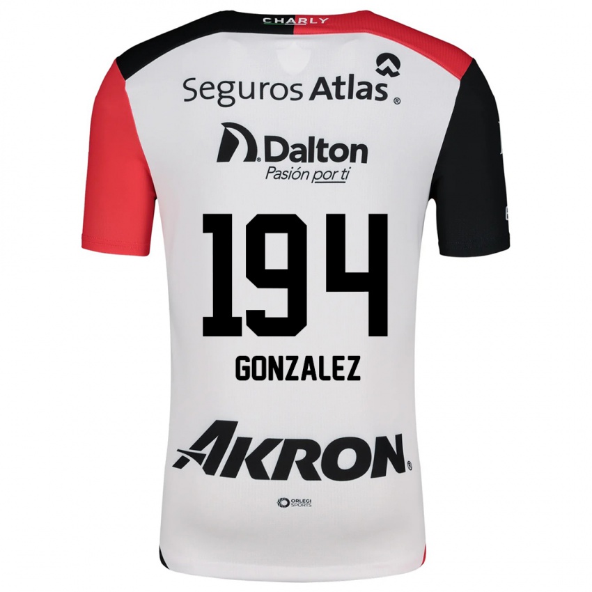 Niño Camiseta Andrés González #194 Blanco Rojo Negro 2ª Equipación 2024/25 La Camisa Chile