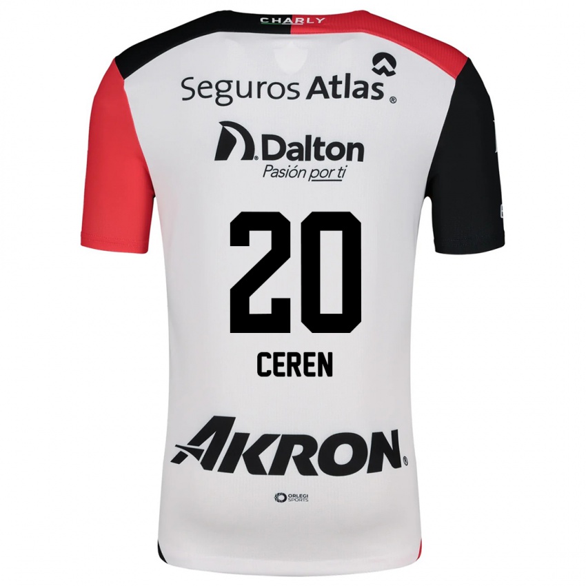 Niño Camiseta Brenda Cerén #20 Blanco Rojo Negro 2ª Equipación 2024/25 La Camisa Chile