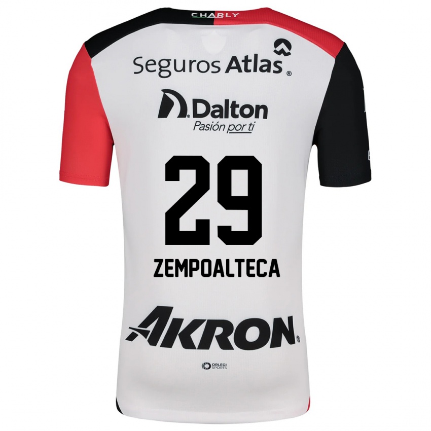 Niño Camiseta Karla Zempoalteca #29 Blanco Rojo Negro 2ª Equipación 2024/25 La Camisa Chile