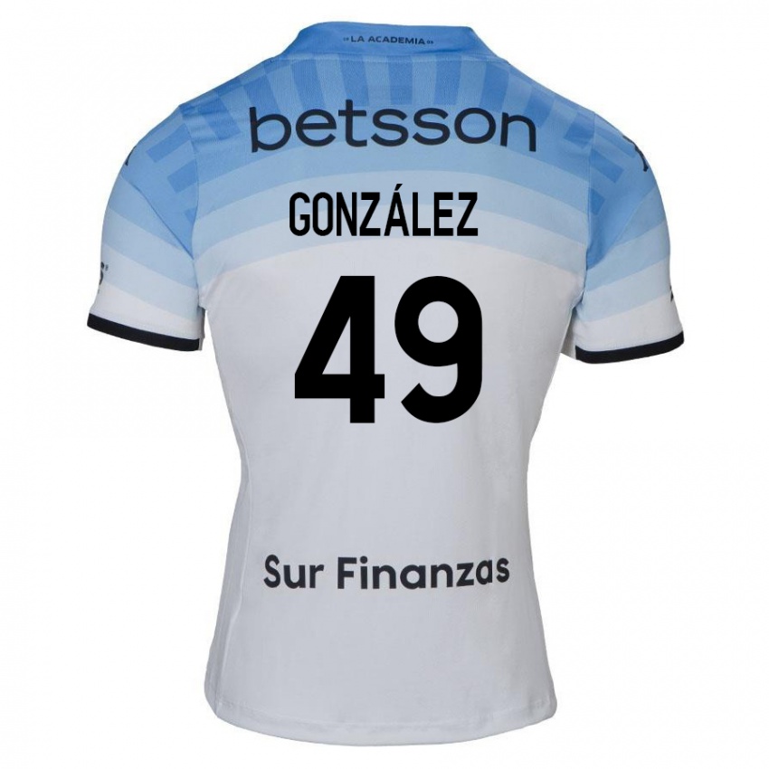 Niño Camiseta David González #49 Blanco Azul Negro 2ª Equipación 2024/25 La Camisa Chile