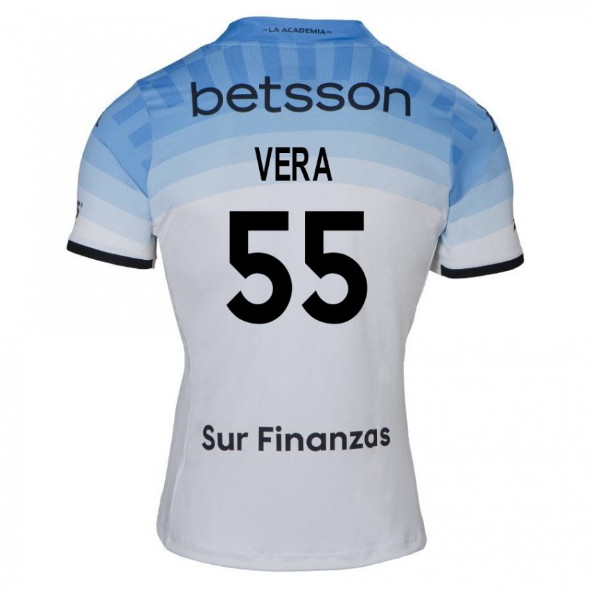 Niño Camiseta Santino Vera #55 Blanco Azul Negro 2ª Equipación 2024/25 La Camisa Chile