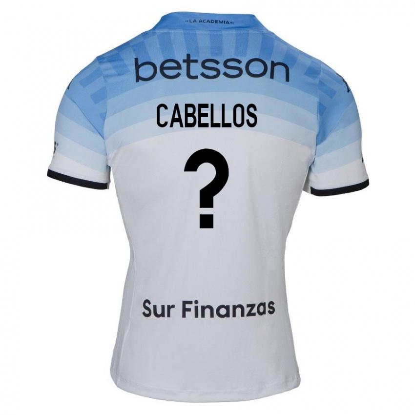 Niño Camiseta Axel Cabellos #0 Blanco Azul Negro 2ª Equipación 2024/25 La Camisa Chile