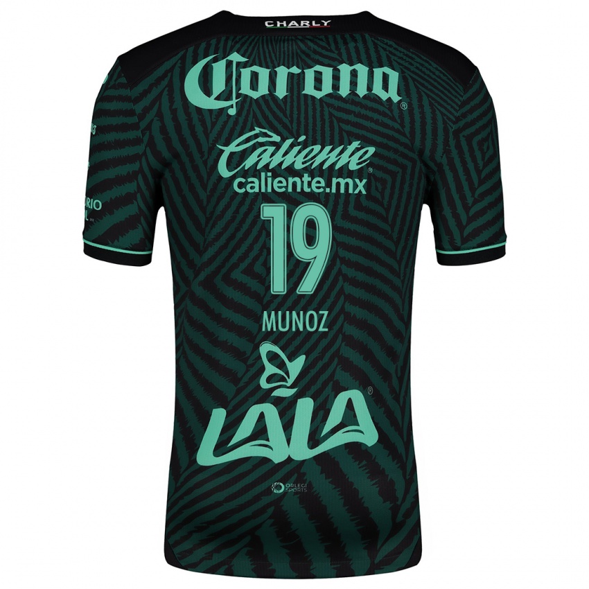 Niño Camiseta Santiago Muñoz #19 Verde Negro 2ª Equipación 2024/25 La Camisa Chile