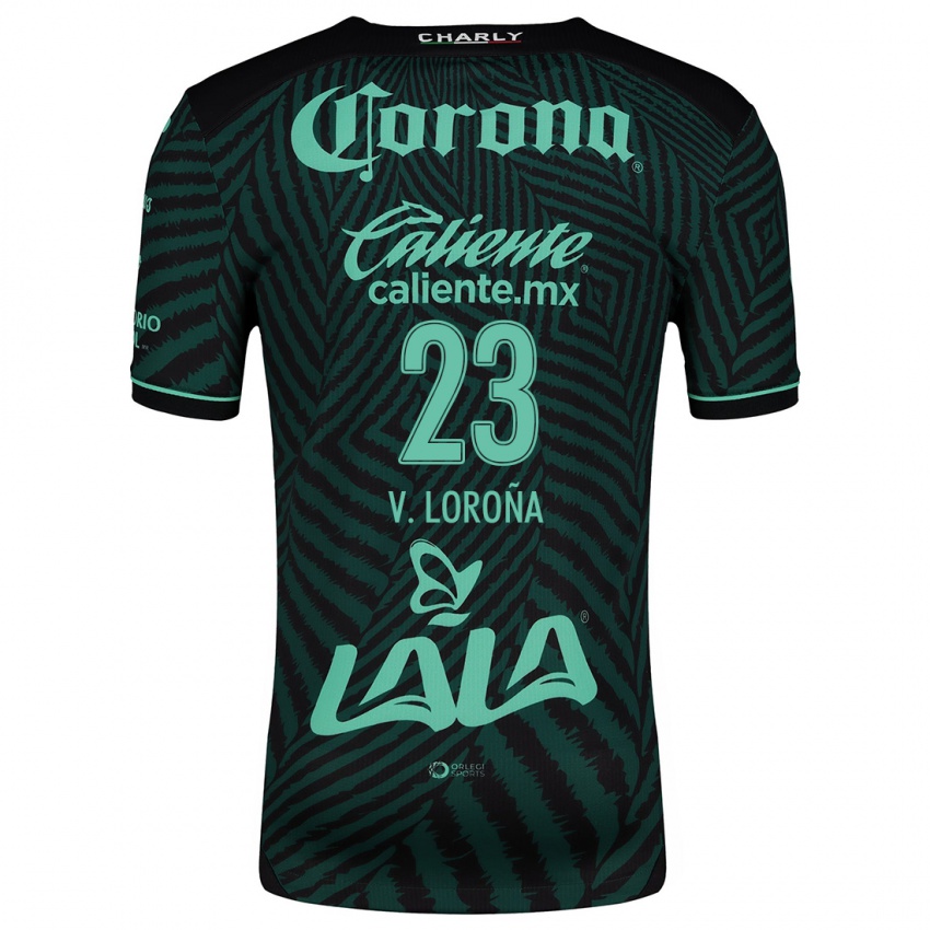 Niño Camiseta Vladimir Loroña #23 Verde Negro 2ª Equipación 2024/25 La Camisa Chile