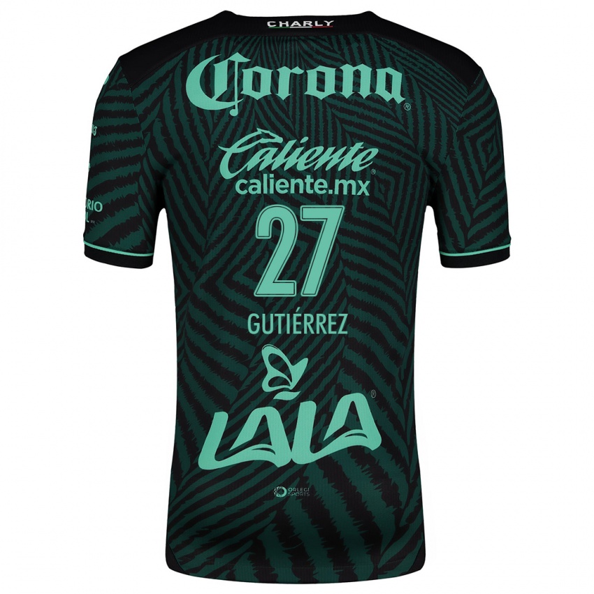 Niño Camiseta Luis Gutiérrez #27 Verde Negro 2ª Equipación 2024/25 La Camisa Chile