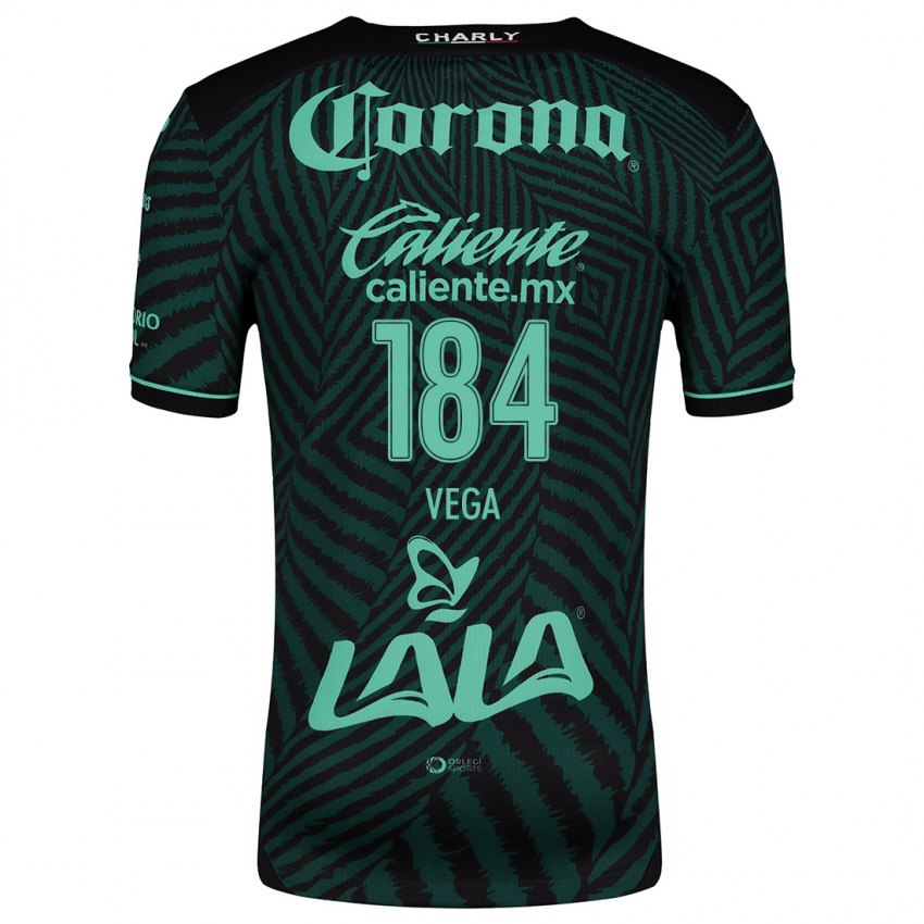 Niño Camiseta Luis Vega #184 Verde Negro 2ª Equipación 2024/25 La Camisa Chile