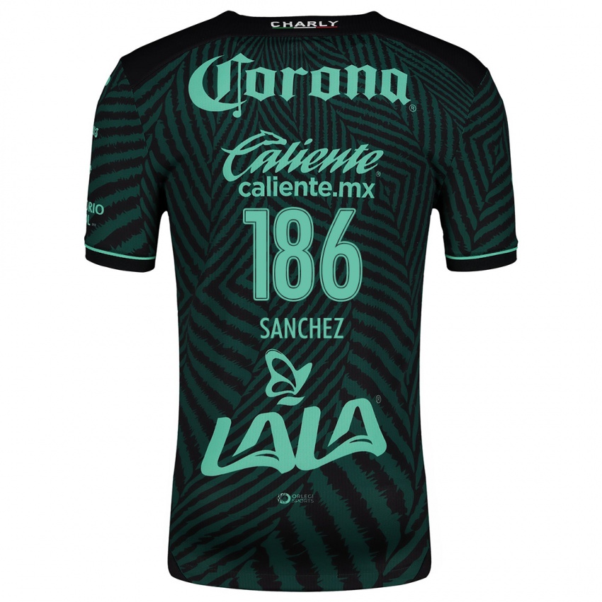 Niño Camiseta David Sánchez #186 Verde Negro 2ª Equipación 2024/25 La Camisa Chile